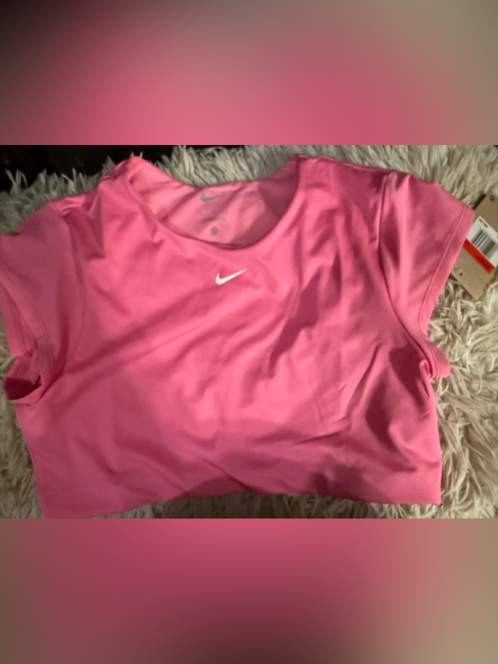 Nike Pink Women's Short Sleeve Crop Performance Top